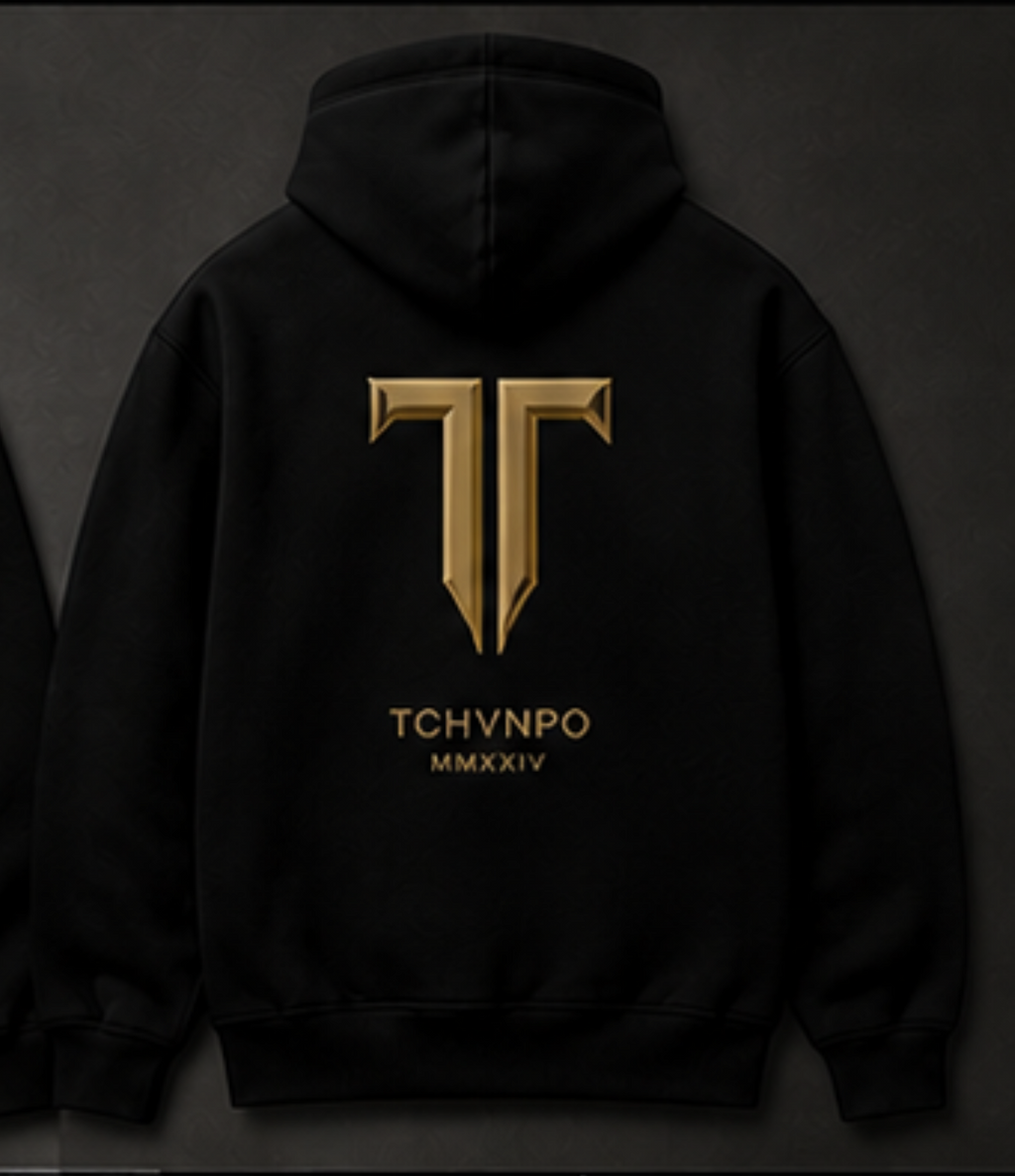 Black hoodie type luxe