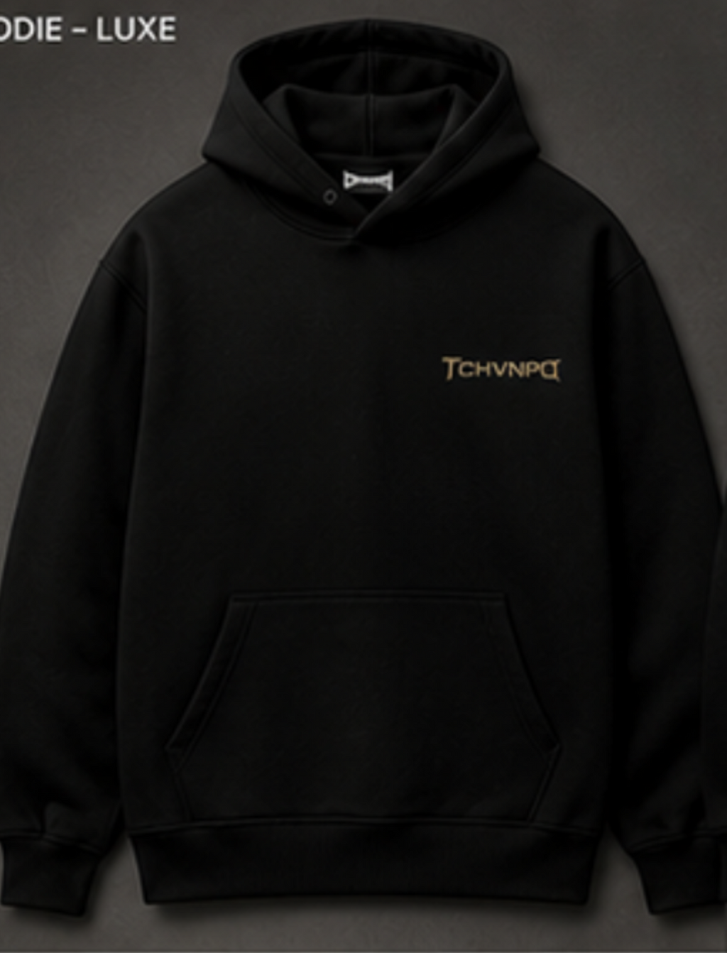 Black hoodie type luxe